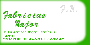 fabricius major business card